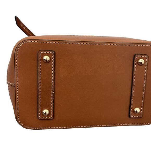 Dooney & Bourke Camden Woven LARGE Hobo Tote in Camel Brown Leather Purse FLAW - Picture 8 of 16